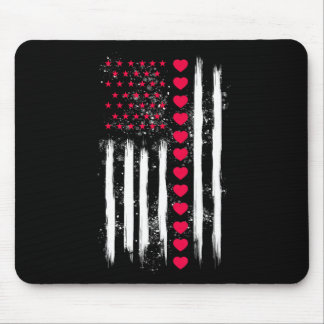 Vintage Valentine Day American Flag Heart Perfect  Mousepad