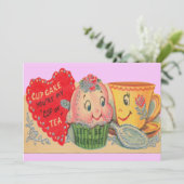 Vintage Valentine-Einladungen Einladung (Stehend Vorderseite)