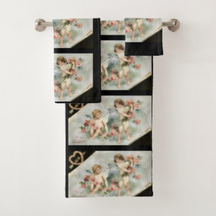 Vintage Valentine-Engel Badhandtuch Set