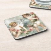 Vintage Valentine-Engel Getränkeuntersetzer (Linke Seite)