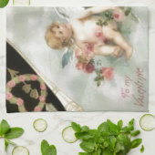 Vintage Valentine-Engel Küchentuch (Gefaltet)