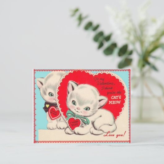 Vintage Valentine Feiertagspostkarte (Stehend Vorderseite)