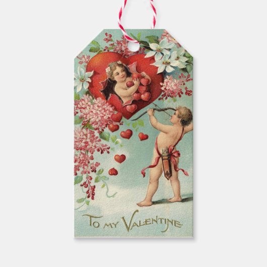 Vintage Valentine-Geschenk-Umbauten Geschenkanhänger (Vorderseite)