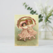 Vintage Valentine Girls Feiertagspostkarte (Stehend Vorderseite)