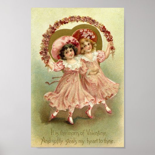 Vintage Valentine Girls Poster (Vorne)
