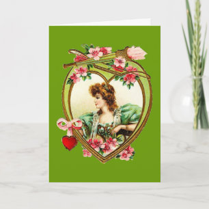 Vintage Valentine-Herzkarte Feiertagskarte