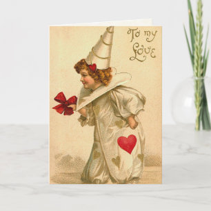 Vintage Valentine-Karte für Kinder Feiertagskarte