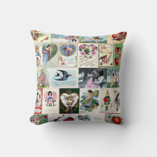 Vintage Valentine-Karten Kissen