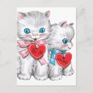 Vintage Valentine-Kätzchen Feiertagspostkarte