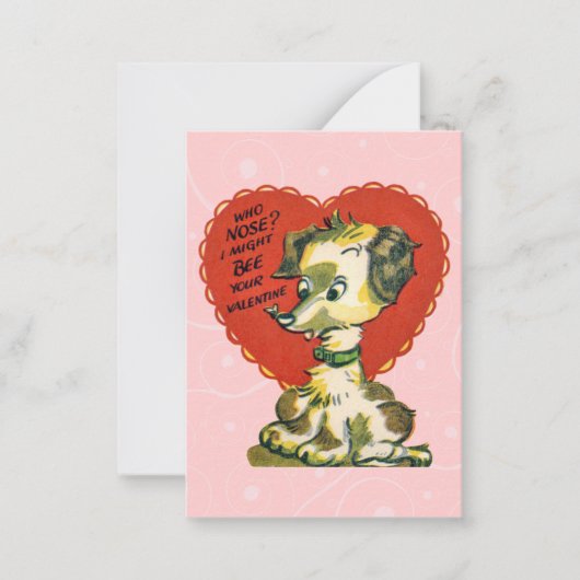 Vintage Valentine Kid Cards Mitteilungskarte (Vorderseite)