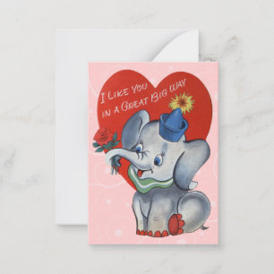 Vintage Valentine Kid Cards Mitteilungskarte