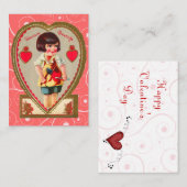 Vintage Valentine Kid Cards Mitteilungskarte (Vorne/Hinten)