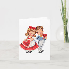 Vintage Valentine Kids Folded Greeting Card  Karte