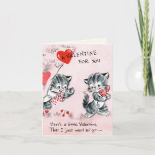 Vintage Valentine Kitty Card für Kinder Feiertagskarte