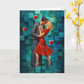 VINTAGE VALENTINE LEIDENSCHAFT KARTE (Gelbe Blume)