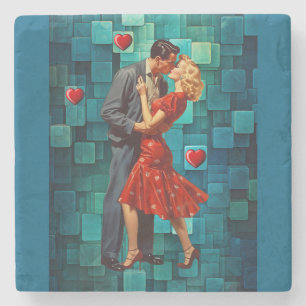 VINTAGE VALENTINE LEIDENSCHAFT STEINUNTERSETZER