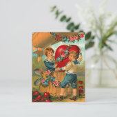 Vintage Valentine Liebe Postkarte (Stehend Vorderseite)
