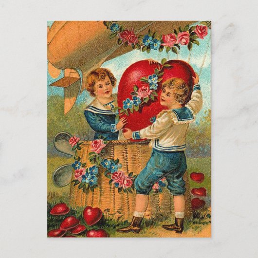 Vintage Valentine Liebe Postkarte (Vorderseite)