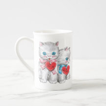 Vintage Valentine optionale individuelle Name-Tass