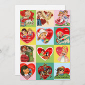 Vintage Valentine Patchwork Feiertagskarte (Vorne/Hinten)