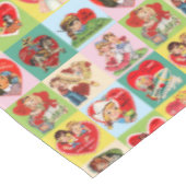Vintage Valentine Patchwork Tischdecke (Schrägansicht)