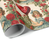 Vintage Valentine - personalisiert Geschenkpapier (Rolleneckpunkt)