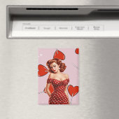 Vintage Valentine Pin-Up Girl Art Magnet (In Situ (Geschirrspüler))