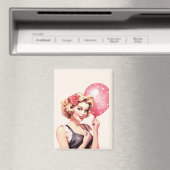 Vintage Valentine Pin-Up Magnet – Sweetheart Sally (In Situ (Geschirrspüler))