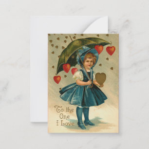 Vintage Valentine-Pocket-Lieben Mitteilungskarte
