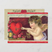 Vintage Valentine-Postkarte Feiertagspostkarte (Vorne/Hinten)