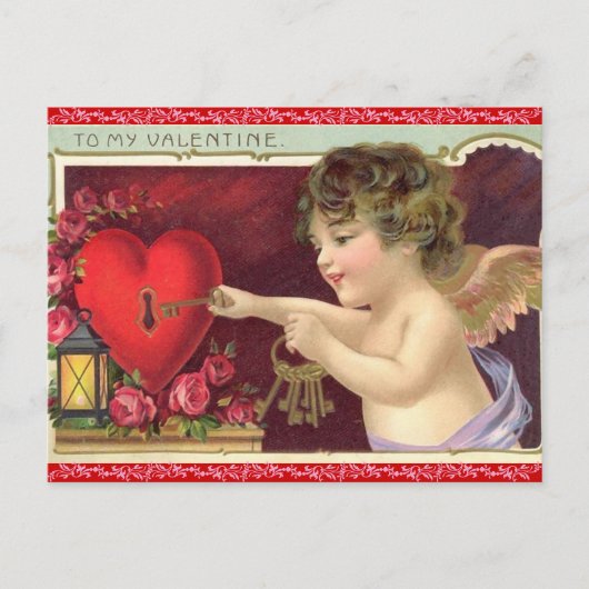 Vintage Valentine-Postkarte Feiertagspostkarte (Vorderseite)