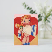 Vintage Valentine Postkarten (Stehend Vorderseite)