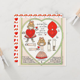 Vintage Valentine-Puppenkarte Karte