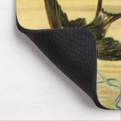 Vintage Valentine-Scheunen-Schwalben mit Herzen Mousepad (Ecke)