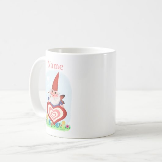 Vintage Valentine Spring Fairy Gnome Tasse (Vorderseite Links)