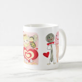 Vintage Valentine Süße Leckereien Kaffeetasse (VorderseiteRechts)