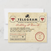 Vintage Valentine Telegrammkarte Save the Date (Vorderseite)