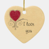 Vintage Valentine-Verzierung Keramikornament (Hinten)
