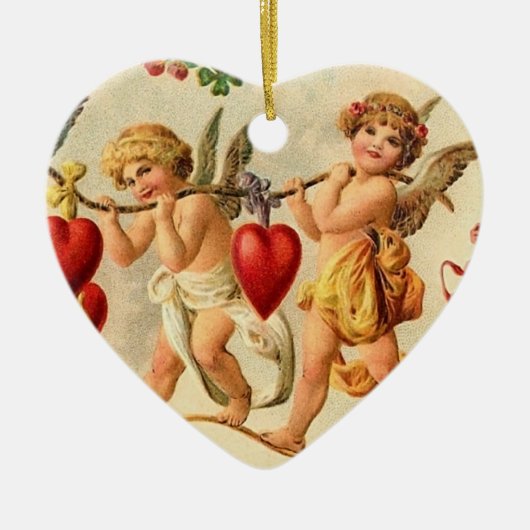 Vintage Valentine-Verzierung Keramikornament (Vorne)