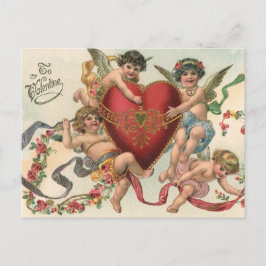 Vintage Valentine, Viktorianische Engel Cherubs He Feiertagspostkarte