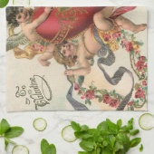 Vintage Valentine, Viktorianische Engel Cherubs He Geschirrtuch (Gefaltet)