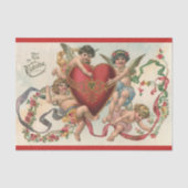 Vintage Valentine, Viktorianische Engel Cherubs He Seidenpapier (Vorderseite)