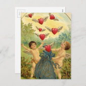 Vintage Valentinenkerne und Herz Feiertagspostkarte (Vorne/Hinten)