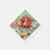 Vintage Valentinenkerne und Herz Serviette (Ecke)