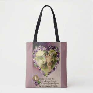Vintage Valentinenkörbe und Violetten Tasche