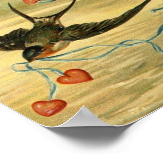 Vintage Valentinensteinschwalben Poster (Ecke)