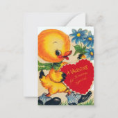 Vintage Valentinentinerente im Retro-Modus Mitteilungskarte (Vorderseite)