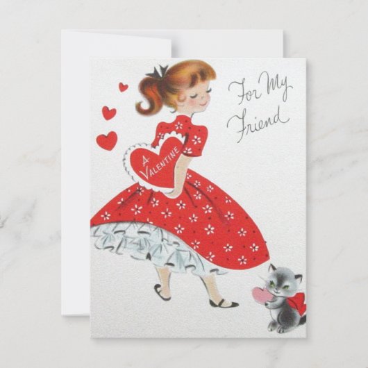 Vintage Valentinerherzen für Freundinnen Feiertagskarte (Vorderseite)