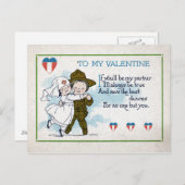 VINTAGE VALENTINE'S DAY CARD FEIERTAGSPOSTKARTE (Vorne/Hinten)