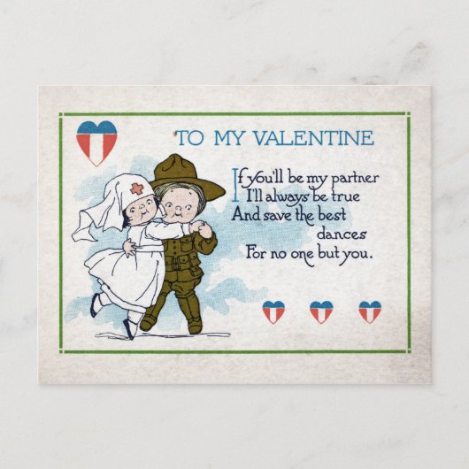 VINTAGE VALENTINE'S DAY CARD FEIERTAGSPOSTKARTE (Vorderseite)